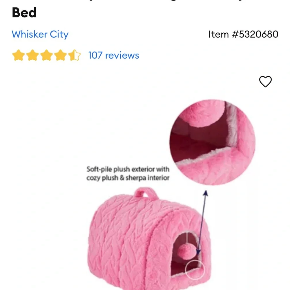 Whisker City® Fur Hiding Hut & Toy Cat Bed
